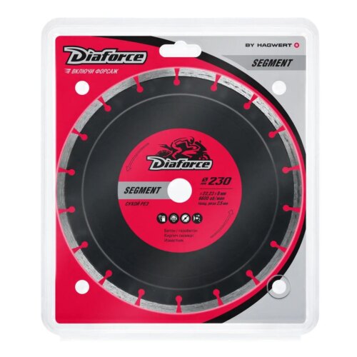 Диск алмазный DIAFORCE SEGMENT 230х22,23х8х2,5 мм сухой рез